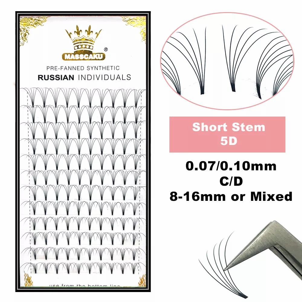 Eyelash Extension Russian - Masscaku pré-fabricado volume russo haste curta