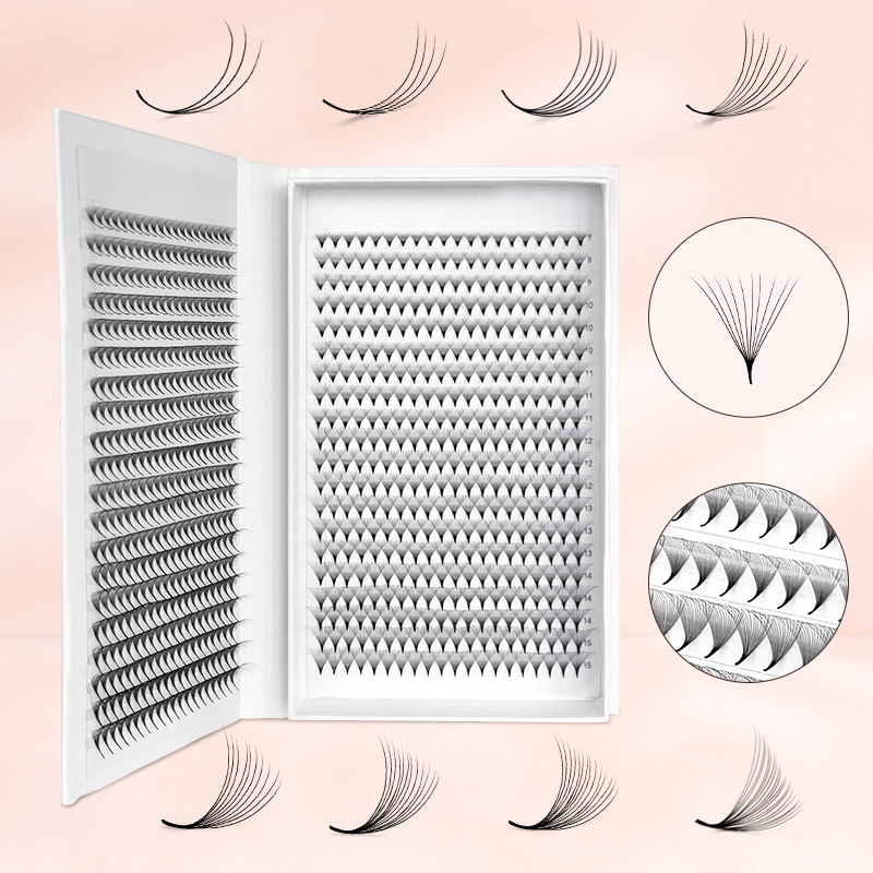 Eyelash Extension For Asian Eyes - 800/1600 volume pré-fabricado lash fãs base